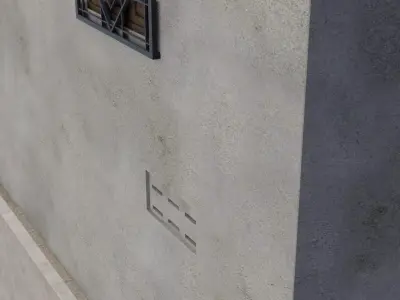 Brazilian house with bars on the windows and gate Low-poly 3D model