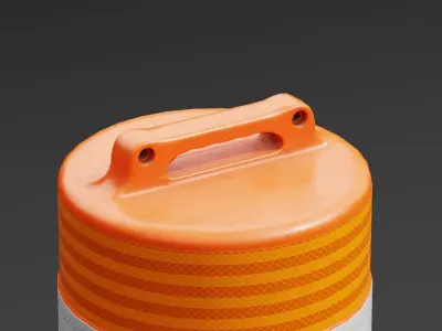 Traffic Barrel PBR Game-ready Low-poly 3D model