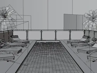 Sea View Low-poly 3D model