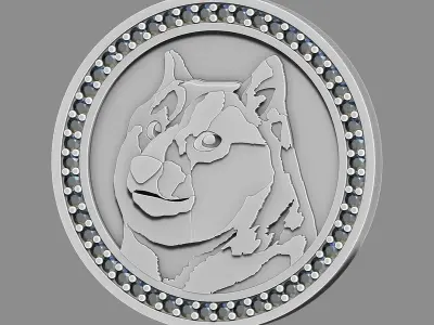 Dogecoin cryptocurrency  3D print model