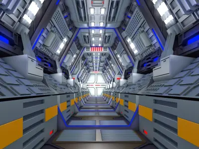 Sci Fi Corridor Station 3D model
