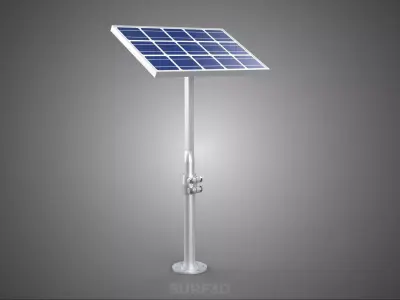 STAND MOUNTED FRAME POLE SOLAR CELL PANEL PV MODULE PHOTOVOLTAIC 3D model