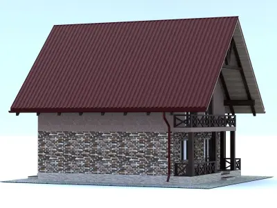 Country cottage 3D model purchase
