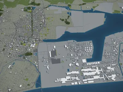 Okayama  Low-poly 3D model