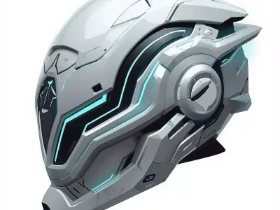 Cyber-Scout Interceptor Helmet 3D Model Low-poly 3D model