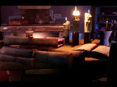 Stylized Wizard Room Low-poly 3D model