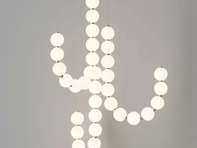 WOMO Pearl Brass Globe Chandelier 3D model