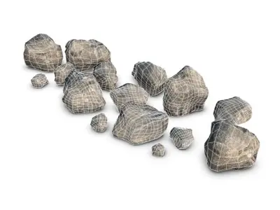Rocks Low-poly 3D model