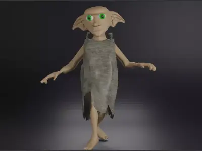 Dobby  Low Poly Animated 3D Model Harry Potter Style Low-poly 3D model