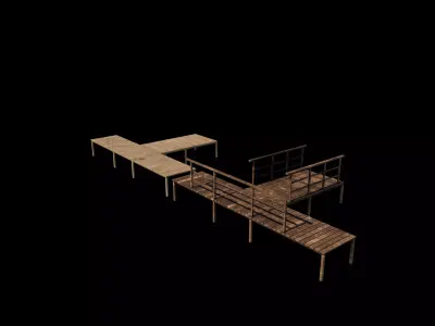 wooden platform  3D model