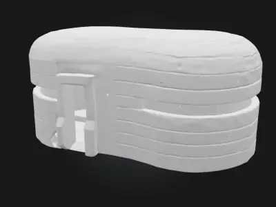 Futuristic Stone Structure Sci-Fi Architecture Model 3D model