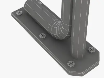 Double fixed ballet barres system 3D model