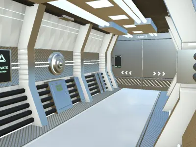 SciFi Interior Backdrop - Scenery Full Perm Spaceship Airship Low-poly 3D model