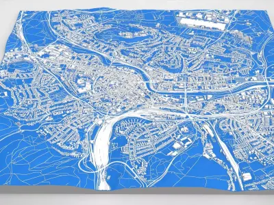 Cityscape  Saarbrucken Germany 3D model