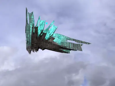 Cyberpunk Dystopian crystal Star crown parts 6 3D model