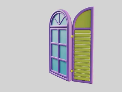 Cartoon Window 22a 3D model