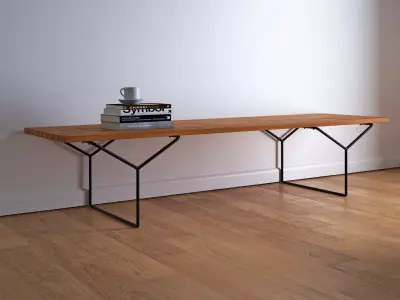 Bertoia Bench Free 3D model