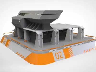 sci-fi architecture 3 3D model