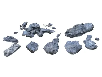  Burned Wood Low-poly 3D model