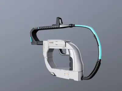 Oval shaped Sci fi blaster Low-poly 3D model