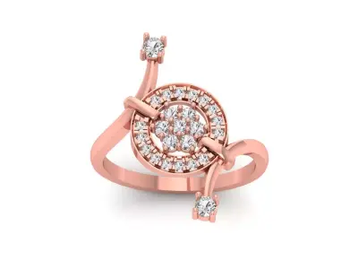 Solitaire Wedding Engagement Women Rings Open End Ring 3D print model