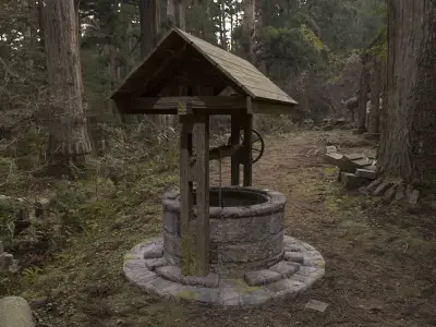 Medieval Well Low-poly 3D model