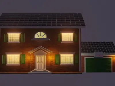Christmas House Low Poly 3D Low-poly 3D model