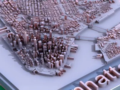 Manhattan New York City 3D Print  Model Kit 3D print model