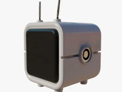 Square robot Low-poly 3D model