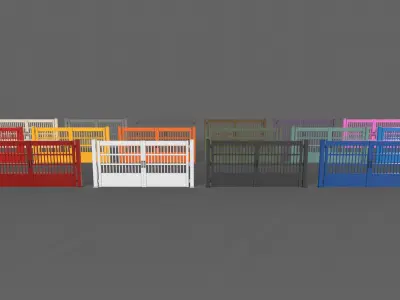 PBR Metal Gate C5 Low-poly 3D model