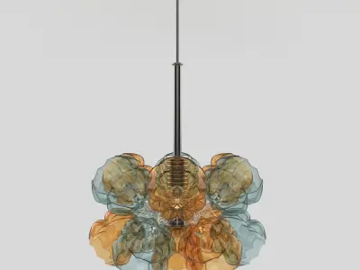 Luster glass flower pendant light 3D model