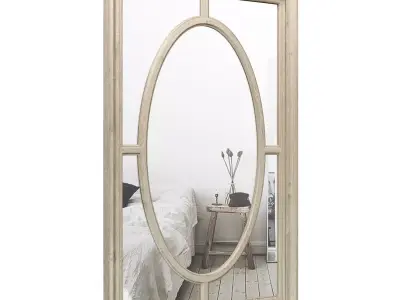 Ingle Wood Wall Accent Mirror SBNQ1067 3D model