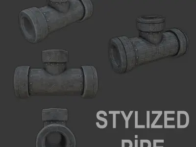 Stylized Cartoon Water Pipe 3D model
