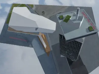  Amsterdam Eye Film Museum and ADAM Lookout 3d model Low-poly 3D model