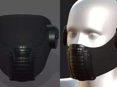 Helmet scifi fantasy futuristic gas mask  Low-poly 3D model