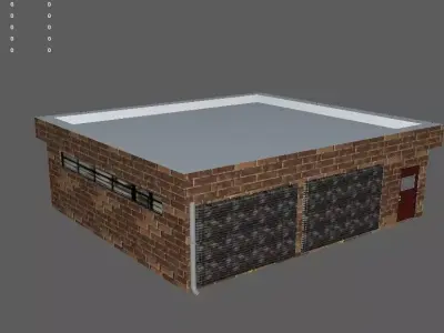 Two door garage 3D model