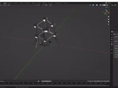 Atomium of Brussels Low-poly 3D model