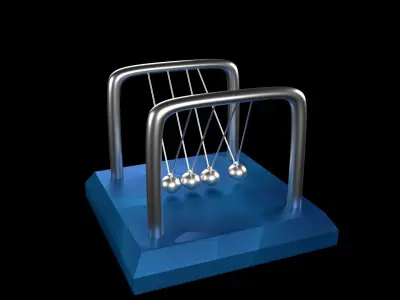 Table Pendulum  Newton Balls Free low-poly 3D model