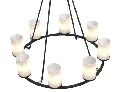 Windham Round Alabaster Chandelier 3D model