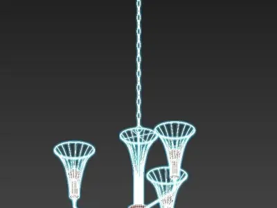 lumien three light chandelier gold 3D model