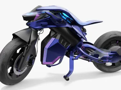  Futuristic Balancing Motorcycle Concept Rigged 