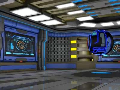 Sci Fi Interior 3D model 64