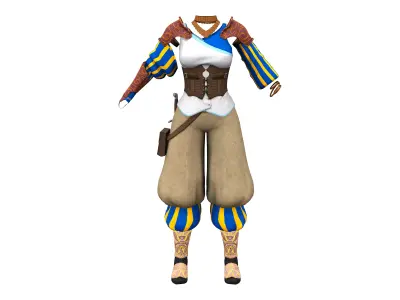 Roleplay Cosplay Wizard Outfit Costume Low-poly 3D model