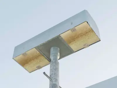 Railway lamp post Low-poly 3D model