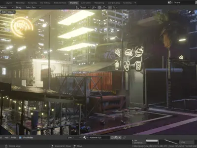 cyberpunk city 3D model