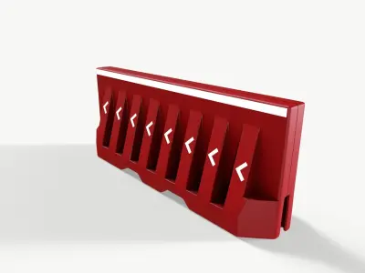 Plastic Road Barrier Low-poly 3D model