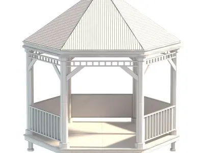  Modern Glass and Steel Gazebo 3D model