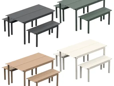 MUUTO Linear Steel Garden Set Low-poly 3D model