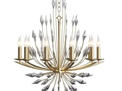 Feerie chandelier in gold and crystal 3D model
