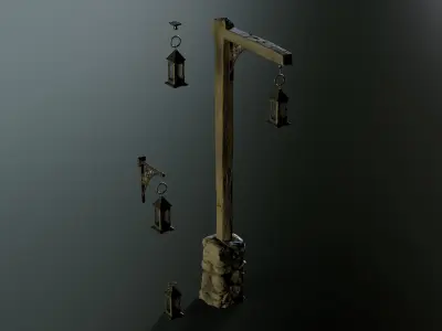 Medieval Lantern Low-poly 3D model order